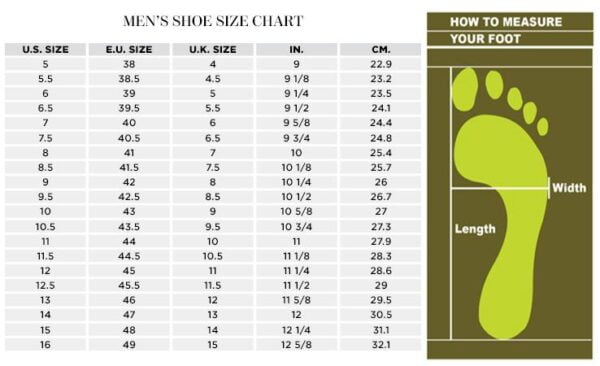 Foot Size Chart For Men | My XXX Hot Girl